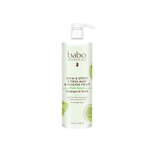 BABO BOTANICALS Swim & Sport Citrus Mint & Passion Fruit Shampoo & Wash - Purifying Cleanser for hair & body- Removes chlorine & sweat - For all ages