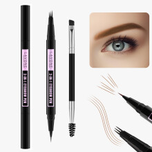LAVONE szemldkceruza 2 az 1-ben vzll szemldktoll 3 hegyes Microblading szemldktollal s ultra-precz szemldkceruzval, ktvgu szemldkec