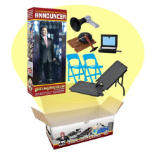 Ensemble d'annonceurs de ring parlants et d'accessoires pour figurines de catch WWE et AEW