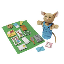 Constructive Playthings If You Give a Mouse a Cookie Plush Hand Puppet Set 16-Pieces Soft Touch Material Comes with Carrying Bag Literacy and Visu