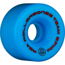 Rollerbones Team Logo 98A Recreational Roller Skate Wheels (Set of 8), Blue, 57mm