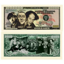 Tre Stooges (3 Stooges) Million Dollar Bill med Bill Protector - Limited Edition - Bst fr att samla in riktiga pengar i full frg. Gr en fanta
