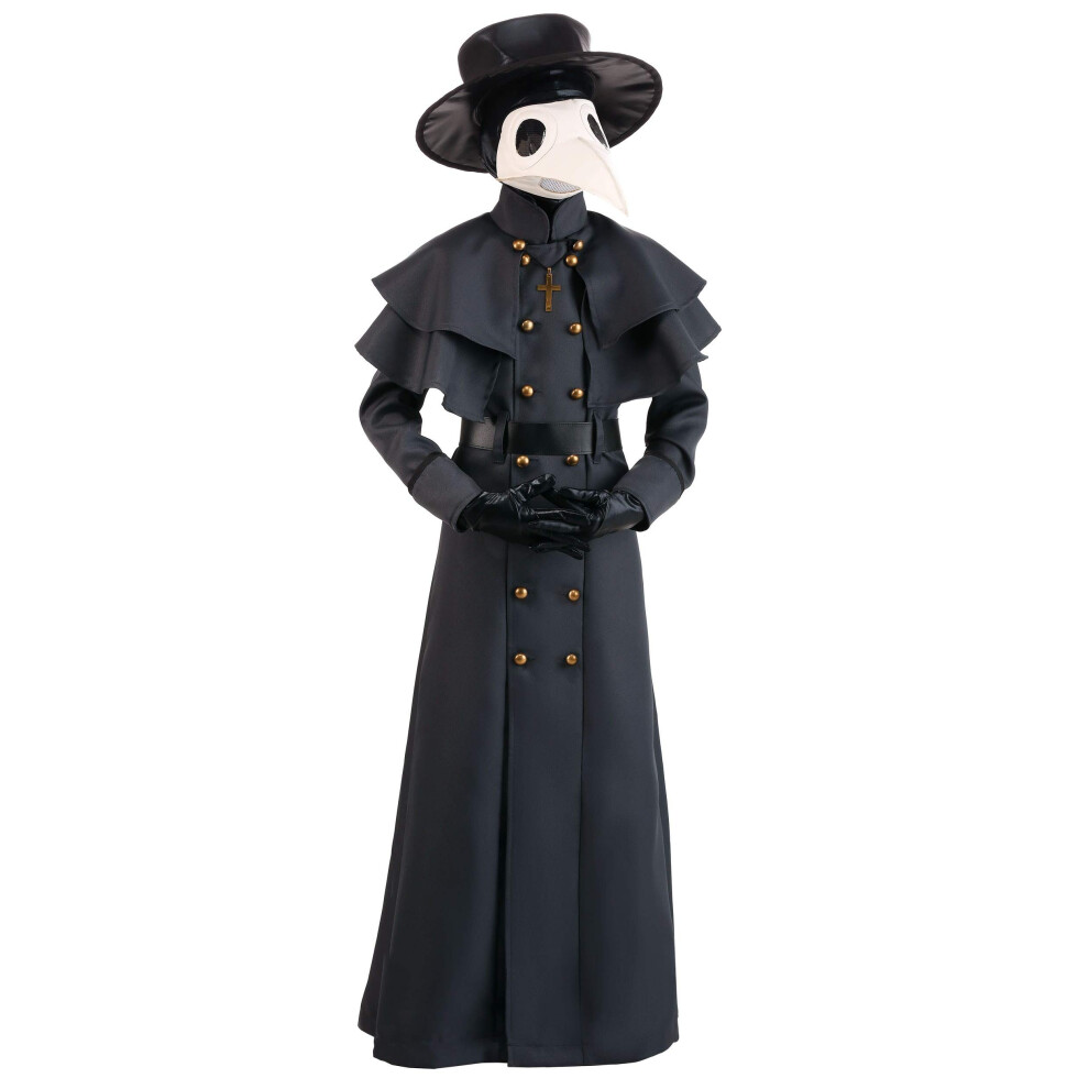 Photos - Fancy Dress Kids Classic Plague Doctor Costume Child Medieval Black Plague Outfit with Hat and Bird Mask Large