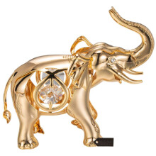 Matashi 24K Gold Plated Elephant Ornament with Crystals Home Decorative Animal Figurine Tabletop Showpiece for Living Room Bedroom Gift for Valentine'