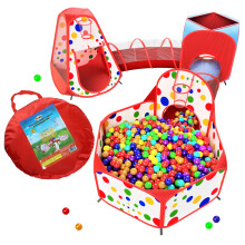 Playz 5-teilige Kinderspielzelte, Krabbeltunnel und Bllebad, Popup-Bounce-Spielhauszelt mit Basketballkorb fr den Innen- und Auenbereich, mit rote