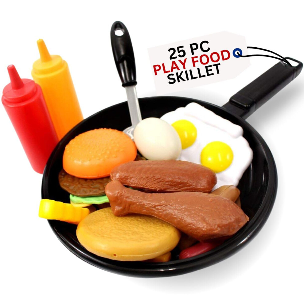 Ensemble de 25 jouets pour enfants avec po  le, po  le et spatule - Ensemble de cuisine et de grill pour tout-petits