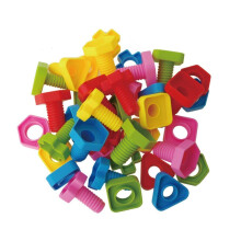 Rainbow Toyfrog Jumbo Nuts and Bolts Toddler Toys - 40 Busy Bolts With Storage Tote & Book - Toddler & Baby Ergoterapi Leget?j - Udvikle fine mot