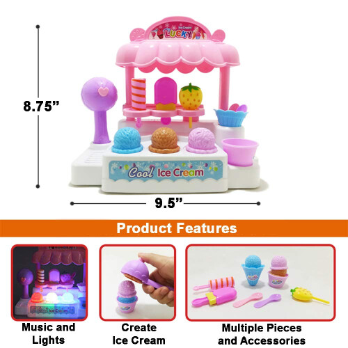 Mini Casa de Marcat pentru Înghețată cu Produse de Joacă, Scanner Funcțional, Calculator, Microfon 2