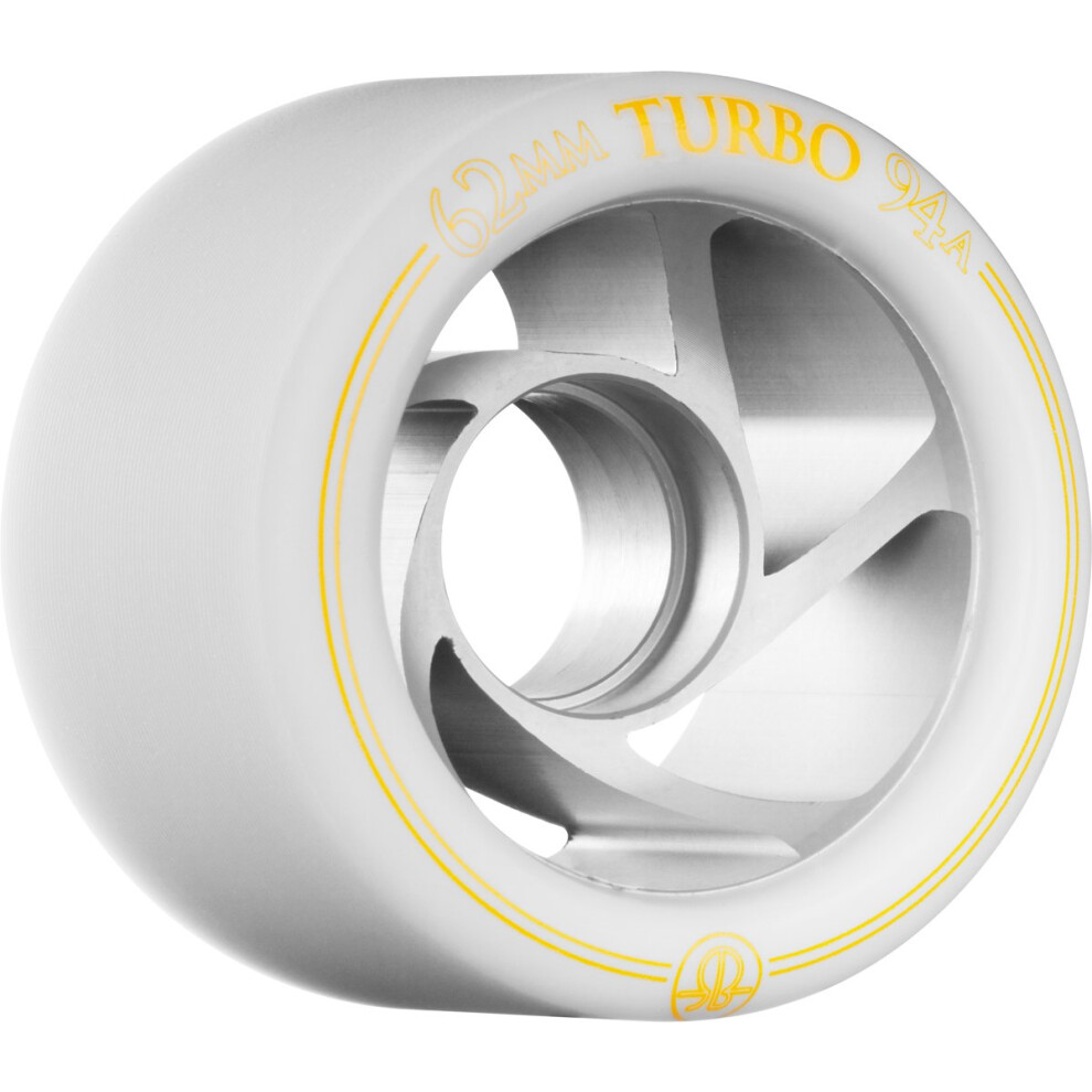 Rollerbones Turbo 62 Mm X 94A, Wei E Speed-/Derby-Rollschuhr Der Mit Durchsichtiger Aluminiumnabe (8 St Ck)-image