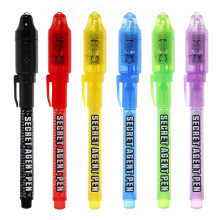 Neviditeln inkoustov pero Puncochov puncochy: MALEDEN 6 ks vylepen pionn pero s UV svetlem Magic Marker pro tajnou zprvu pro deti