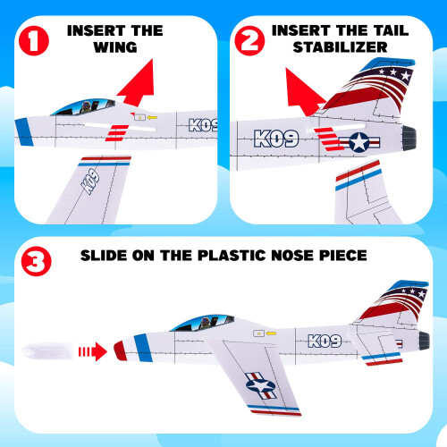 ArtCreativity 24 Pack Glider Fighter Jets 3D Conjunto de quebra 1
