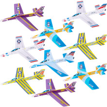 ArtCreativity 24 Pack Glider Fighter Jets 3D Puzzle Set - 7 tommer forskellige jetdesignskemaer - Fly Tema Party Party Activity - Great Party Fav