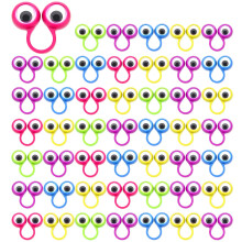 JOVITEC 48 Pcs Finger Puppets Eye Rings Googly Wiggly Eyeball Finger Puppet Rings Eye Puppet Finger Toy Gifts for Kids Party Favor Valentine Clas