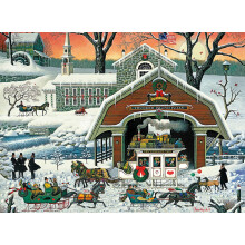 Buffalo Games - Charles Wysocki - TWAS' The Twilight Before Christmas - 1000 Piece Jigsaw Puzzle for Adults Challenging Puzzle Perfect for Game N