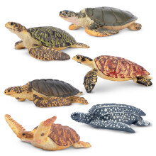 Toymany 6pcs Realistiske havskildpaddefigurer Plastiske havdyr Figurer S?t inkluderer skildpadder Uddannelsesleget?jskage Toppers Julem?dningsgav