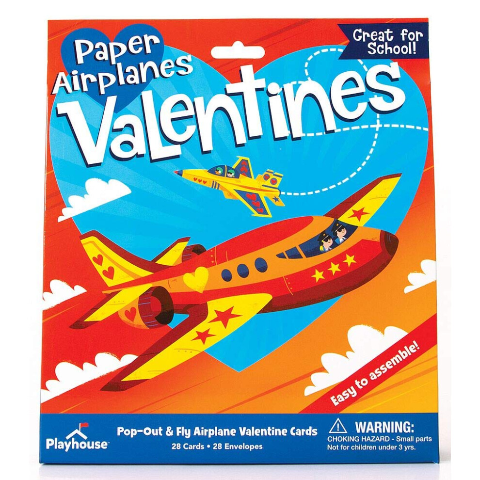 Playhouse Pop-Out-Papierflugzeuge, 28 Karten, Super-Valentinstag-Austauschpaket F R Kinder-image