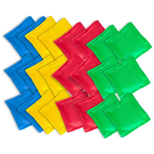 Jeu de sacs en nylon pour cornhole - 24 sacs colorés (5" x 5")