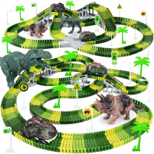 Jucarii dinozaur 252 PC -uri Crea?i o dinozaur mondial de curse de curse de curse flexibile piese de joaca 2pcs dinozaur pentru 3 4 5 5 ani baie?