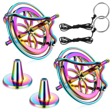 MEEKOO 2 PACKS GYROSCOPE Toys Metal Anti Gravity Gyroscope Colorful Precision Top Gyroskop för julutbildningsgåvor (färgglad)