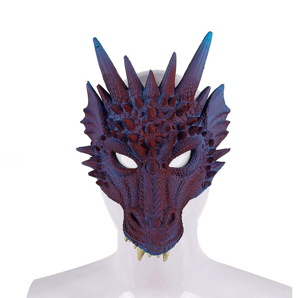 Masque de cosplay Himine, t  te de dragon, pour festival, f  te, Halloween (violet)