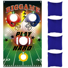 Blulu Football Toss Target Games Bean Bag Toss Game with 3 Bean Bags Football Party Decorations Indoor and Outdoor Football Party Game for Boys Adults