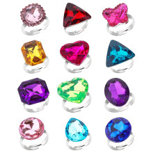RICHNESS Verstellbare Schmuckringe fur kleine Madchen, Geschenk fur Kinder, Spielringe, verschiedene Formen, bunte Prinzessinnen-Schmuckringe, Bo
