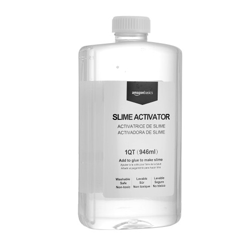 Amazon Basics Slime Activator Solution 1 QT (946ml)  Baking Soda  Transparent 1