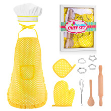 Presentes para Meninas e Meninos de 2-8 Anos, Conjunto de Chef com Avental para Aniversário e Natal