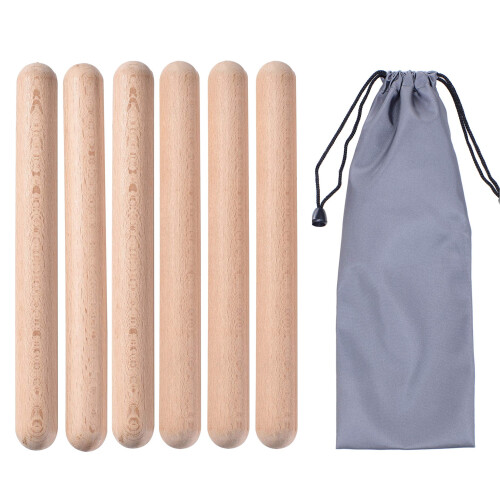 Bastoni Musicali Lummi per Bambini, 6 Pezzi con Borsa, 20 cm di Lunghezza