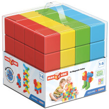 GEOMAG Premium Swiss-Made MagiCube 64-Piece Magnetic Stacking Cubes Building Set  Toddlers & Kids Ages 1-5  STEM Educational Toy  Creativity  Imaginat