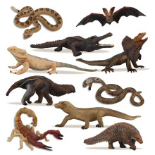 Toymany Σετ Φιγούρες Ερπετών, 12 PCS Ζώα Ερήμου με Κομόντο, Λίγο, Φίδι, Χαμαιλέων