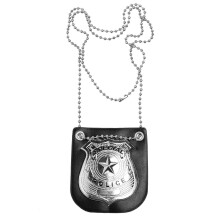 Doplnky na prezliekanie pol cie Joy Join pre deti Hra na hranie - peci lny policajn odznak s retiazkou (cierny)