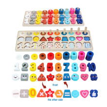 QZMTOY Houten Montessori-speelgoed voor kinderen, peuters, cijferpuzzels, sorteerder, tellen, vormenstapelaar, stapelspel, kleuterspeelgoed voor jonge