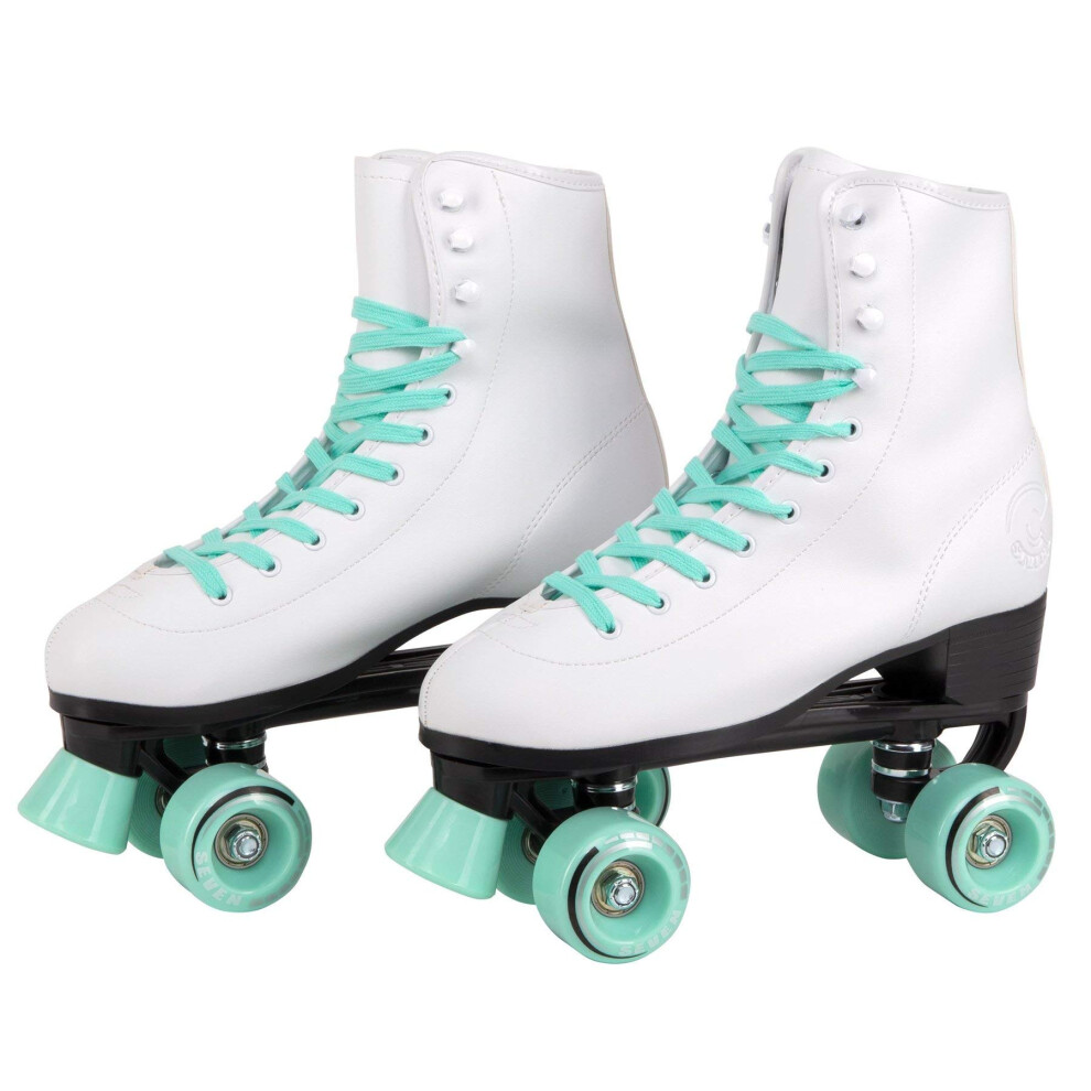 C SEVEN C7skates Quad Roller Skates | Retro Design (Mint  Women's 5 / Youth 4)