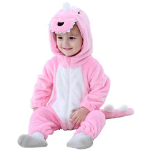 QIAONIUNIU Disfraces de dinosaurio rosa para Halloween para beb   s, traje para ni   os peque   os, mameluco de cosplay para beb   s de 6 a 12 meses