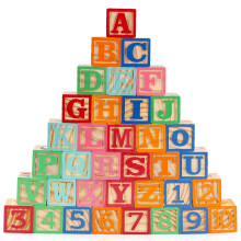 Gemileo in legno ABC giocattolo blocchi per i bambini 1-3 36 pezzi Alfabeti in legno Blocchi per impilare i giocattoli sensoriali educativi per la sc