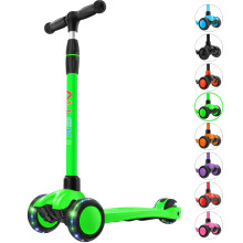 Allek Kick Scooter B03 Lean 'N Glide 3-hjulig Push Scooter med extra breda PU Light-Up hjul Alla hjdjusterbart styre och starkt tjockt dck fr