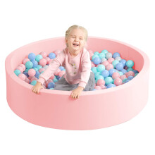 TRENDBOX Extra Large Soft Foam Ball Pit 51.2 x 11.8 in Large Sponge Round Ball Pool NOT INCLUDE BALLS Indoor Round Ball Pits Children Toddler Playpen