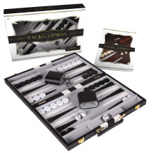 Backgammon kszlet 15 hvelykes, kzepes - Klasszikus trsasjtk felnotteknek s gyerekeknek prmium bortokkal - Stratgiai s tipp tmutatval (fek