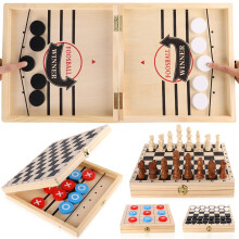 Sling Puck Game Sakk-dma jtkkszlet 4 az 1-ben Trsasjtk Fast Hockey Asztalijtk Tic Tac Toe Slingshot Sakkkszlet gyerekeknek