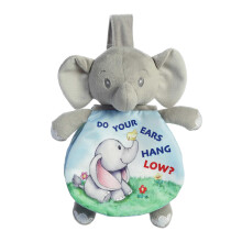 ebba Aurora Educational Story Pals Do Your Ears Hang Low Baby Stuffed Animal - Bedtime Soft Book - Sensory Development - Gray 9 Inches