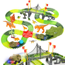 Bemiton Dinosaur Toys Race Car Trilha Crie uma corrida mundial de dinossauros RA A Flex vel Toys de faixa de dinossauros Conjunto 273 PCs Present