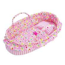 Gondola dla lalek June Garden Cosy Dream - Przenosne nosidelko dla lalki Baby - Pasuje do lalek American Girl do 14 cali - W zestawie miekka poduszka