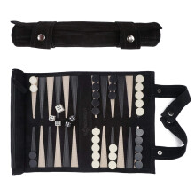 Sondergut Roll-up Portable Mocka Backgammon Game Set - fr vuxna och barn - Idealisk fr RV Travel Kryssning Flygplan Camping Backpacking Road Tr