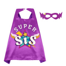 D.Q.Z Superhelden-Capes en Maskers voor Kinderen, Cadeaus voor Grote Zussen (Paars)