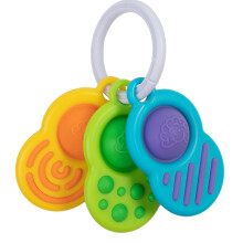 Fat Brain Toys Dimpl Clutch Popping Zintuiglijk meeneembabyspeelgoed en bijtring voor baby's 0 maanden + fidgetspeeltje