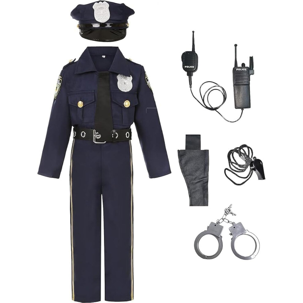 Costume de policier pour enfants Neilyoshop pour gar  ons, costume de bureau de police, f  te d'Halloween Cosplay