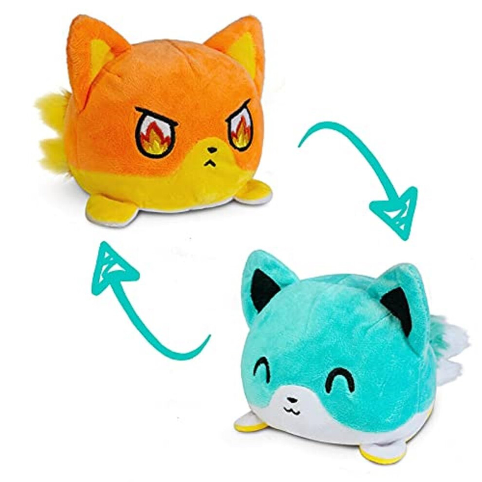 Teeturtle - El Zorro De Peluche Reversible Original - Kitsune Azul Y Naranja - Lindos Animales De Peluche Sensoriales Que Muestran Tu Estado De-image
