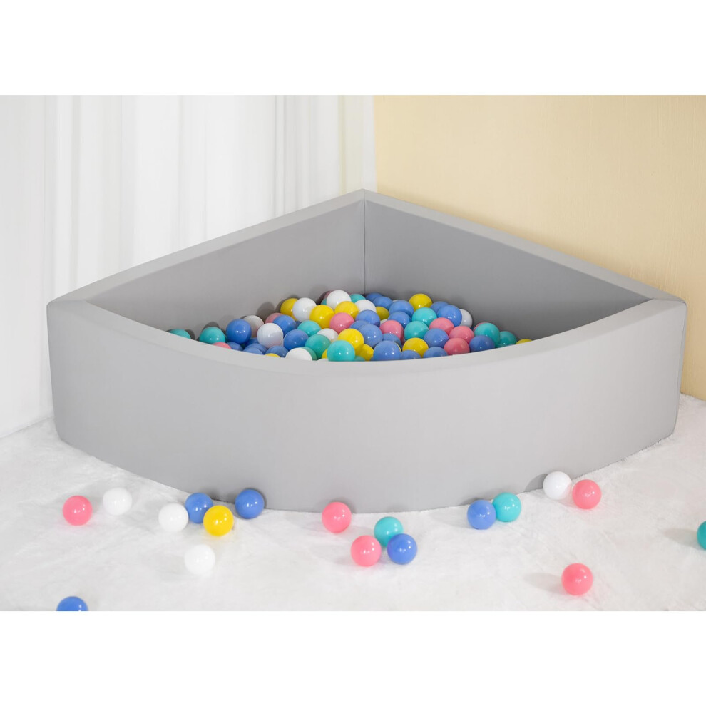 Piscina De Bolas Uhappyee, Color Gris, De Espuma, Para Ni Os Peque Os, De Esquina, Plegable Y Port Til, De 35,4 X 11,8 (No Incluye Bolas)-image