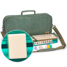 Yellow Mountain Imports Amerikanisches Mahjong-Set Heather mit weicher Hülle – All-in-One-Racks mit Schiebern, Wright-Patterson-Punktezähler, Mün